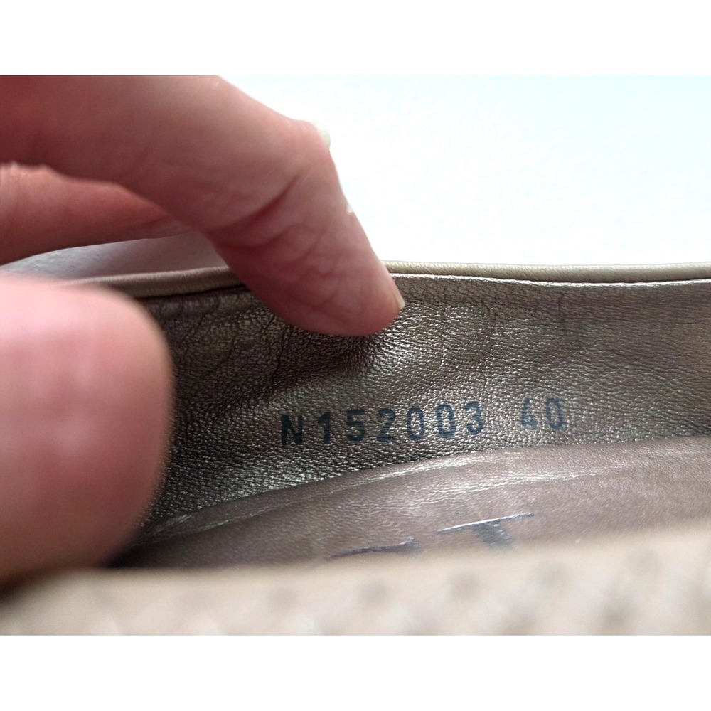 AGL Attilio Giusti Leombruni Snakeskin Cap Toe Pumps Block Heels Taupe 9/9.5 US - Picture 6 of 7